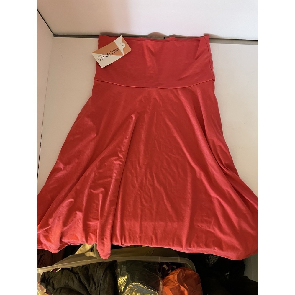 Honey & Lace‎ Maxi Skirt Solid Red/Pink New Silky Modal Size S